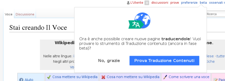 New article campaign in the Italian Wikipedia